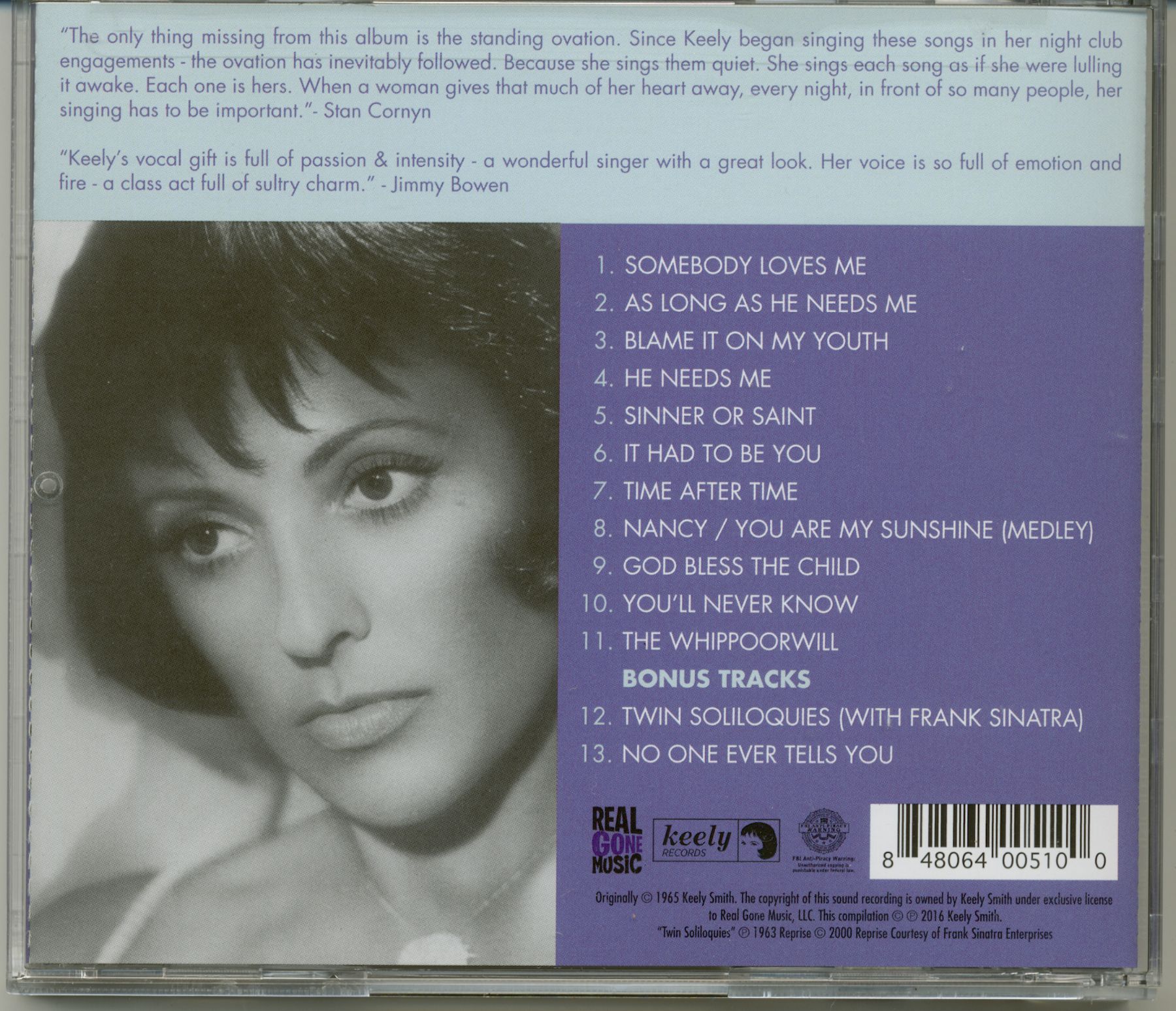 Keely Smith CD: The Intimate Keely Smith (CD) - Bear Family Records