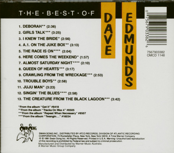 Dave Edmunds CD: The Best Of Dave Edmunds (CD) - Bear Family Records