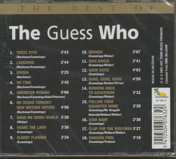 The Guess Who CD The Best Of The Guess Who (Original Hit Recordings