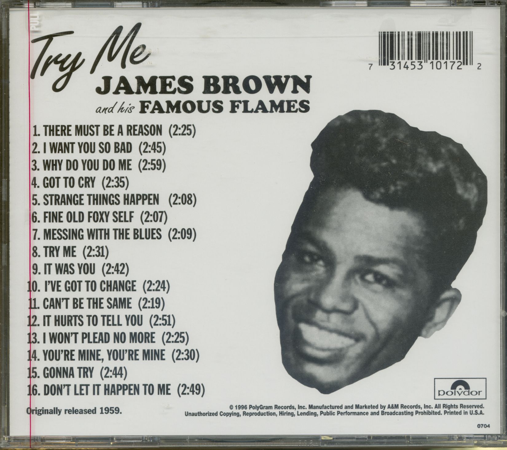 James Brown Cd Try Me James Brown And The Famous Flames Cd Bear