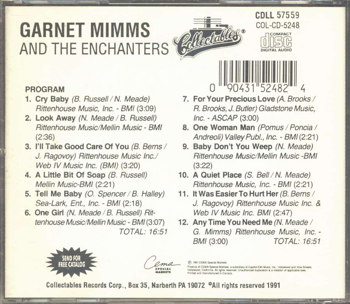 Garnet Mimms & The Enchanters CD: Garnet Mimms & The Enchanters - Cry ...