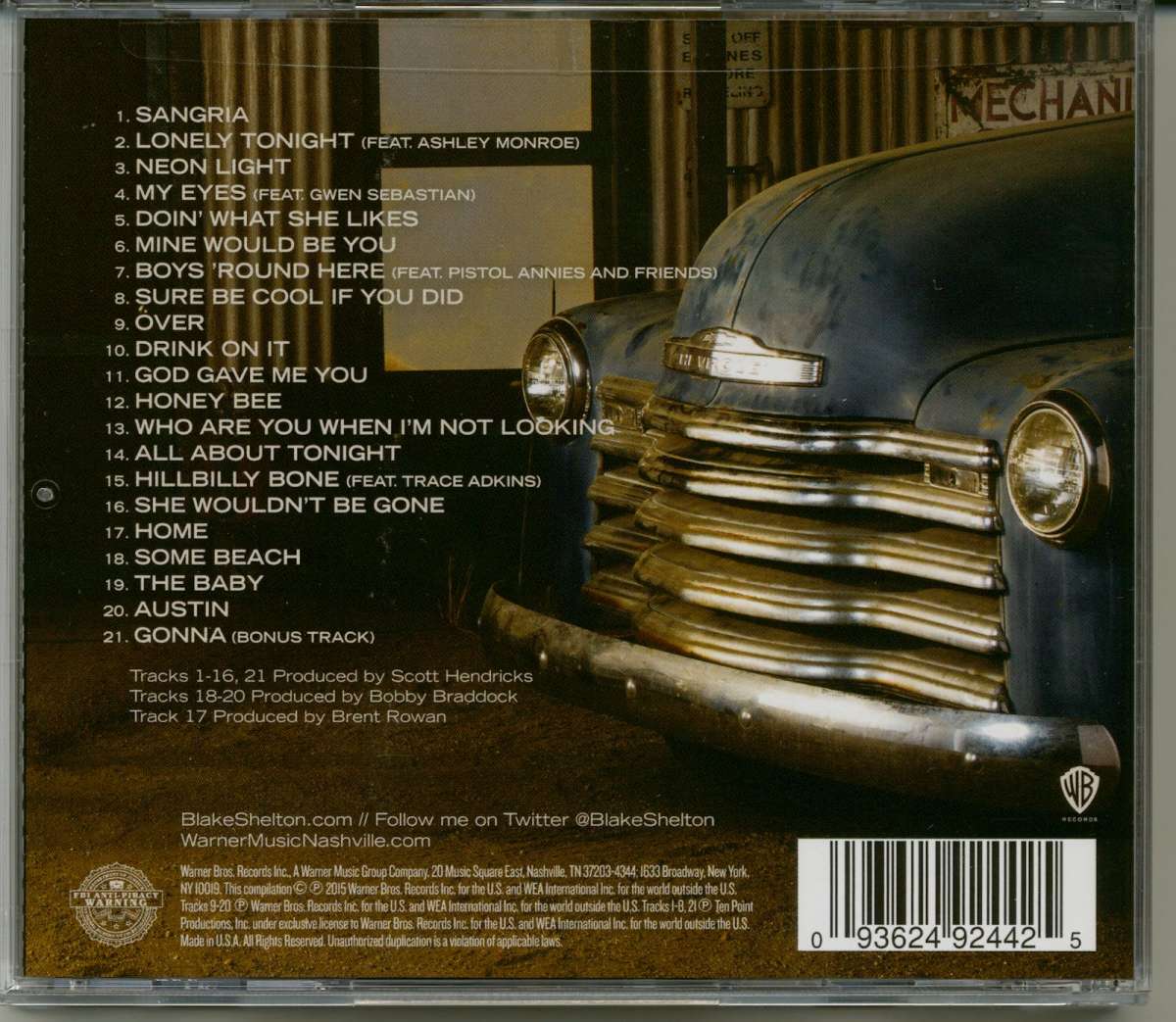 Blake Shelton CD: Reloaded: 20#1 Hits - Bear Family Records