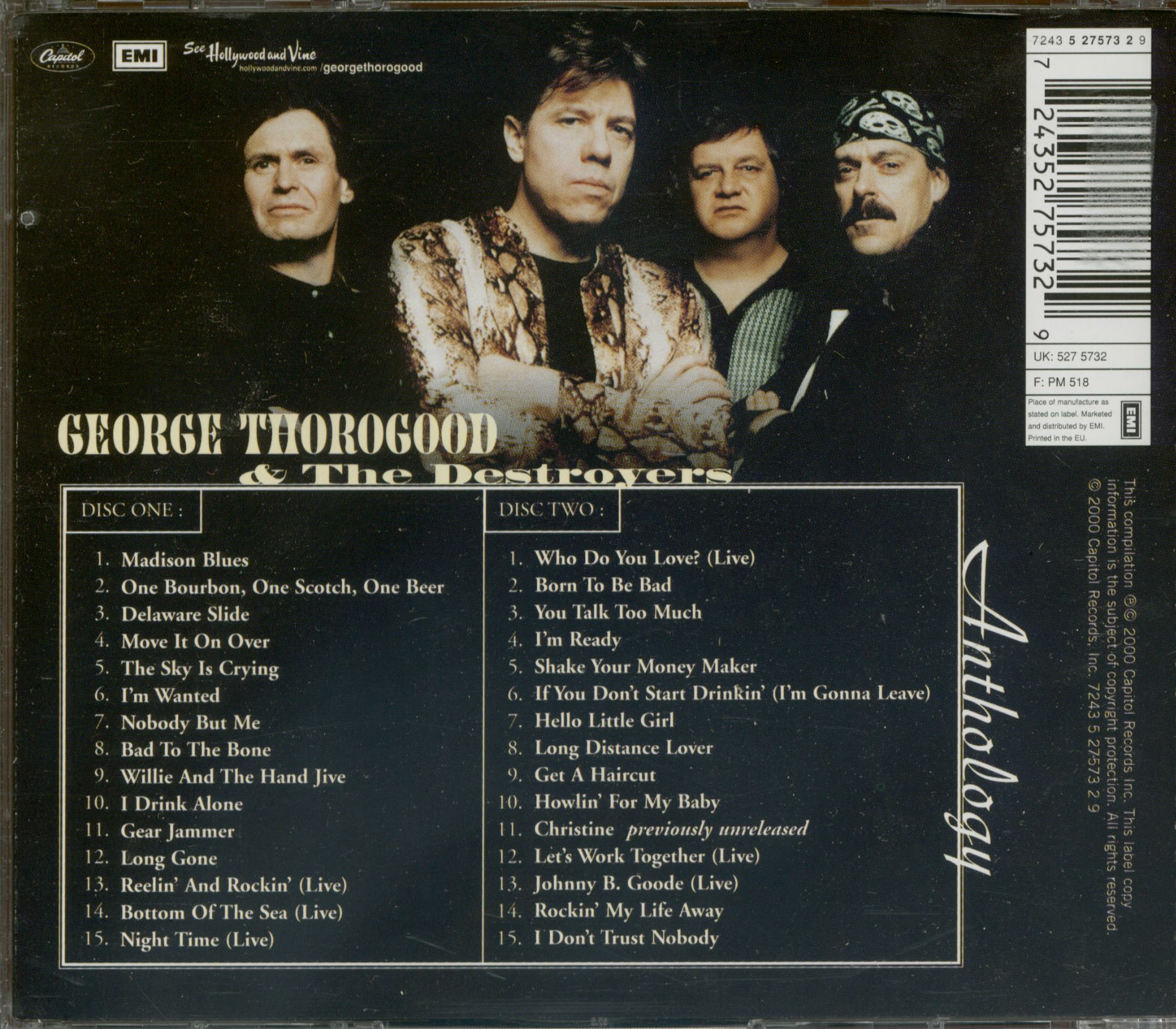 George Thorogood & The Destroyers CD: Anthology (2-CD) - Bear Family ...