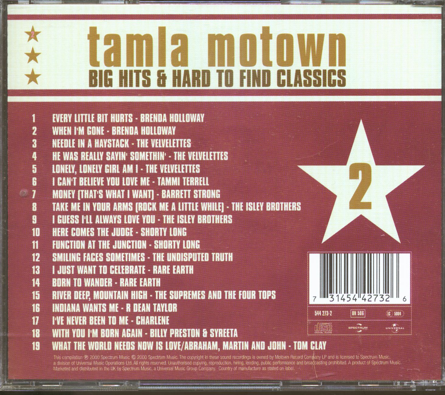 Various CD: Tamla Motown - Big Hits & Hard To Find Classics Vol.2 (CD ...