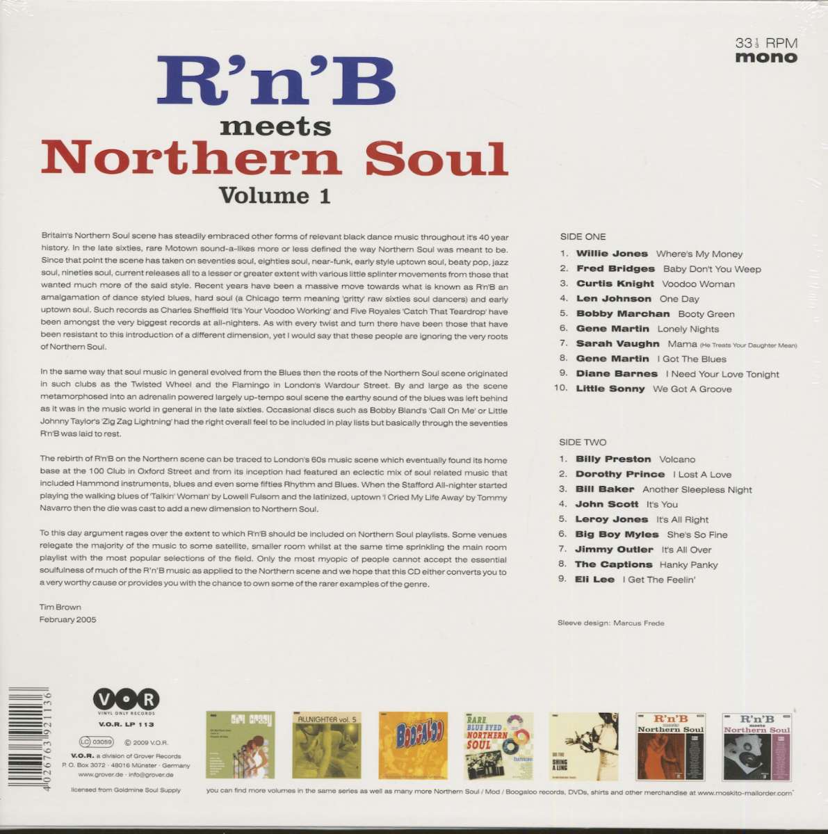 Various LP: R'n'B Meets Northern Soul, Vol.1 (LP) - Bear Family Records