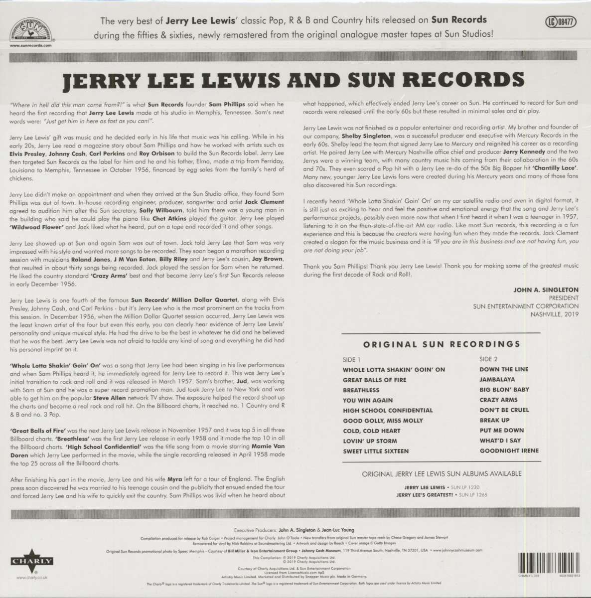 Jerry Lee Lewis LP: Greatest Hits - The Sun Records Years (LP, Green ...