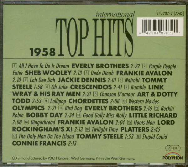 3. Bild von Various: International Top Hits 1958 (CD)